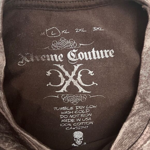 🔥☠️ Y2K XTREME COUTURE Affliction Style Skull Graphic Tee Men Size Large - EUC - Picture 9 of 9